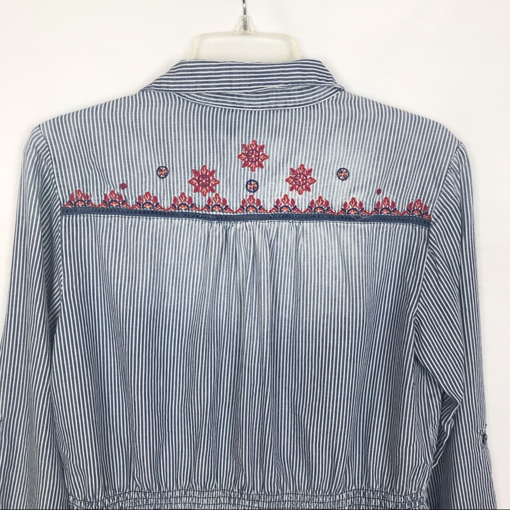 Vintage America Julip Striped Top w/Embroidery-Med - Picture 6 of 7